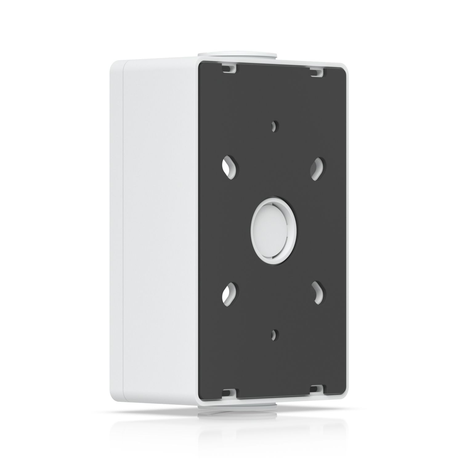 De Ubiquiti UniFi Access Reader Junction Box (wit) schuin van linksachter