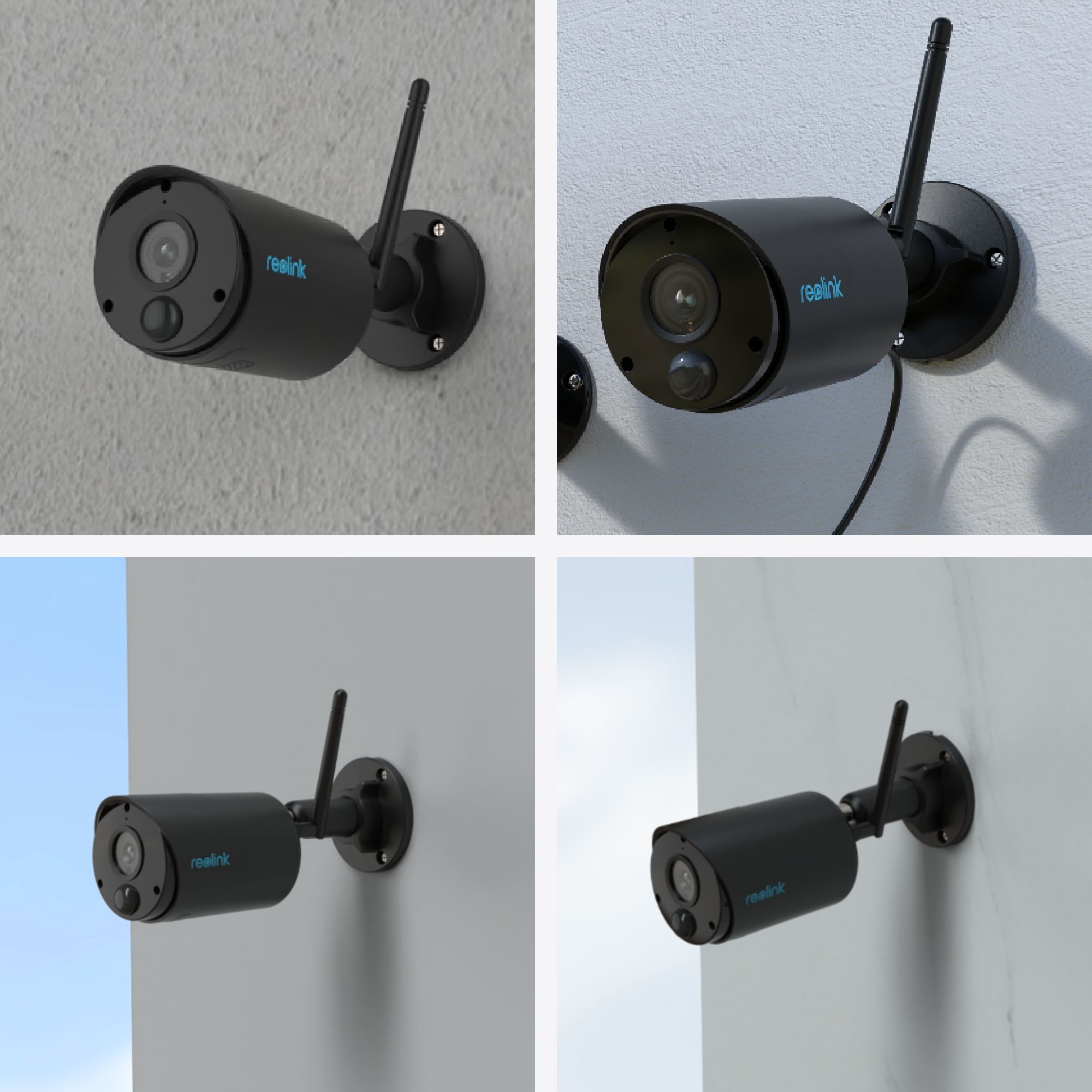 Reolink Argus B320-B buiten aan de muur bevestigd