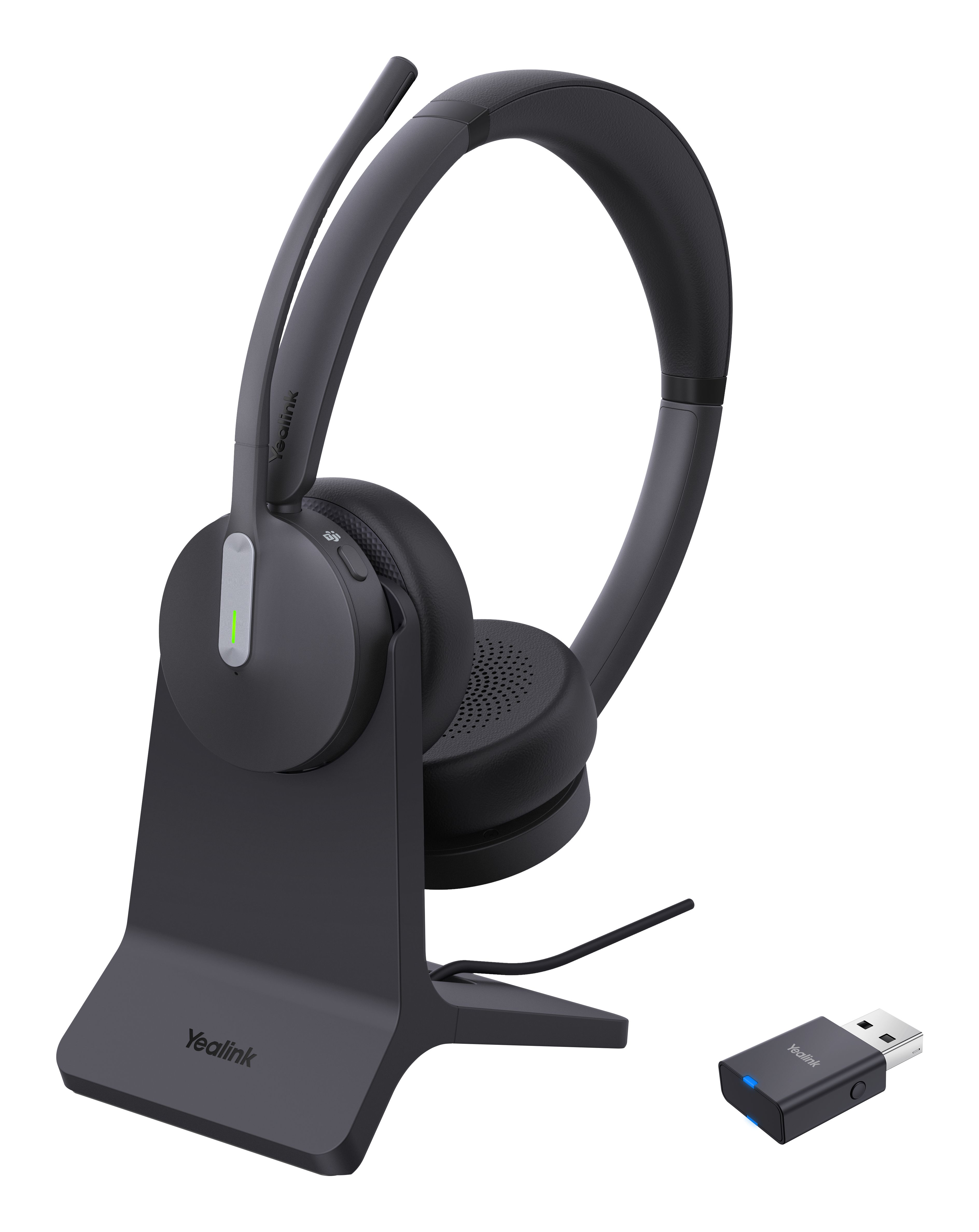 Yealink WH64 Hybrid Dual Teams DECT en Bluetooth Headset met laadstandaard en USB-A Bluetooth dongle