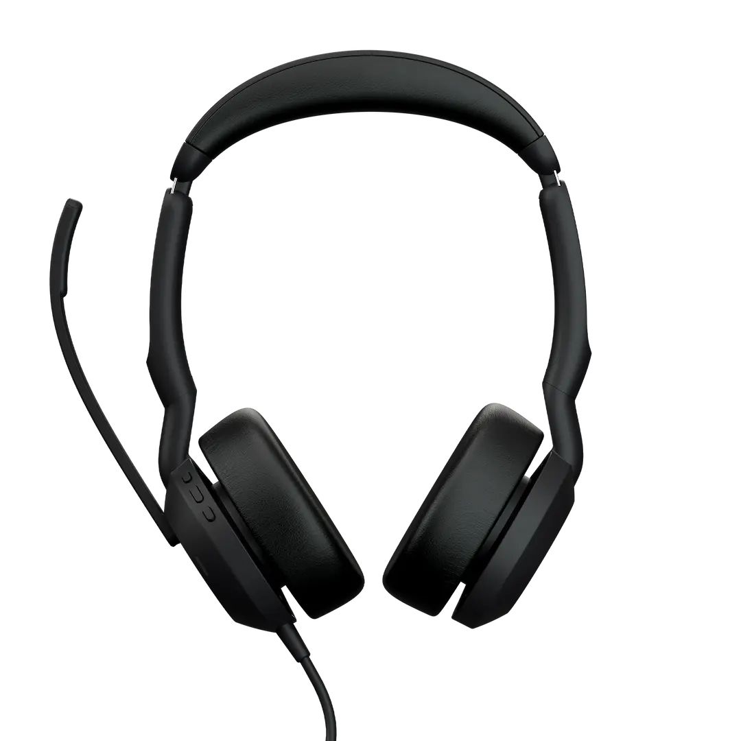 Voorkant van de Jabra Evolve2 50 UC Stereo USB-C USB-A headset