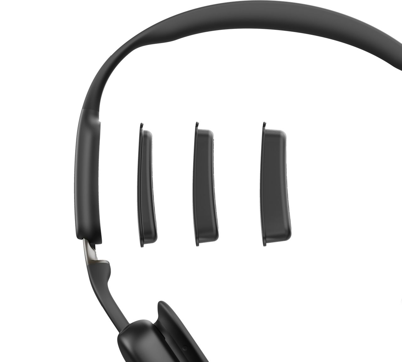 Kussentjes bij de professionele Shokz OpenMeet UC bone conduction en air conduction open-ear headset