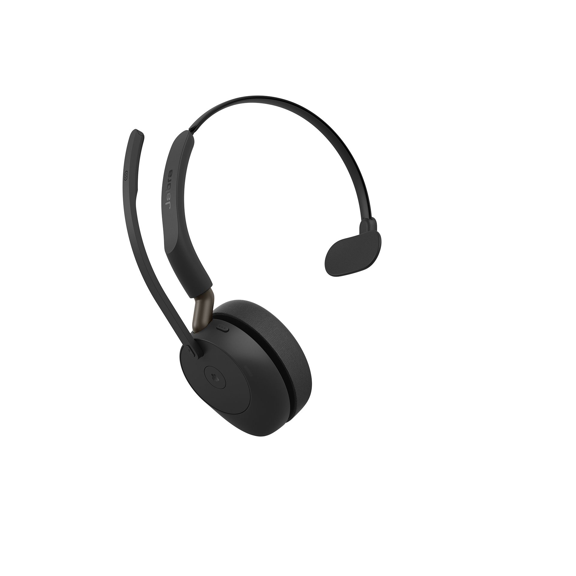 Jabra Evolve3 65 MS mono Bluetooth headset met de microfoonarm omhoog geklapt