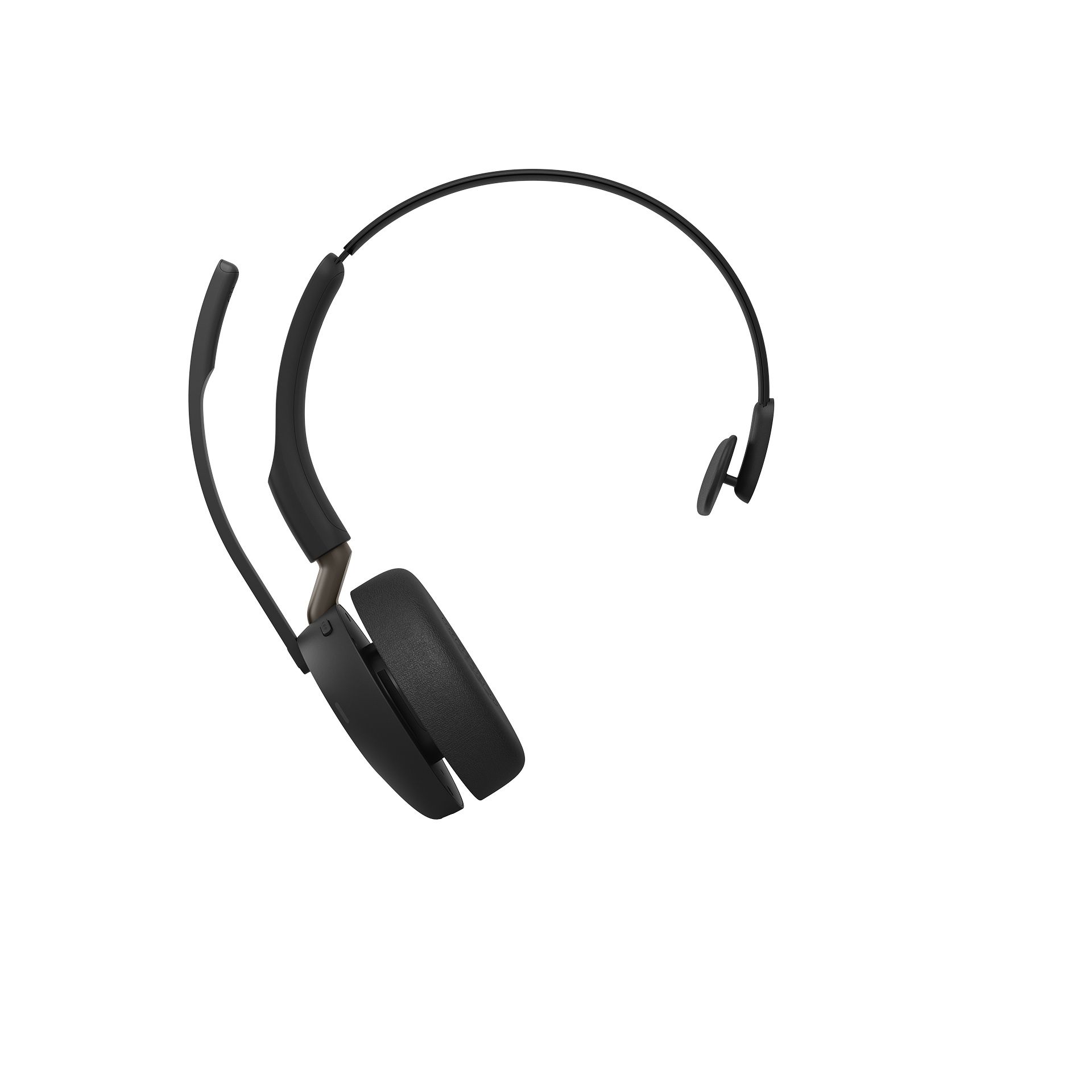 Jabra Evolve3 65 MS mono Bluetooth headsetvoorkant met microfoonarm omhoog geklapt