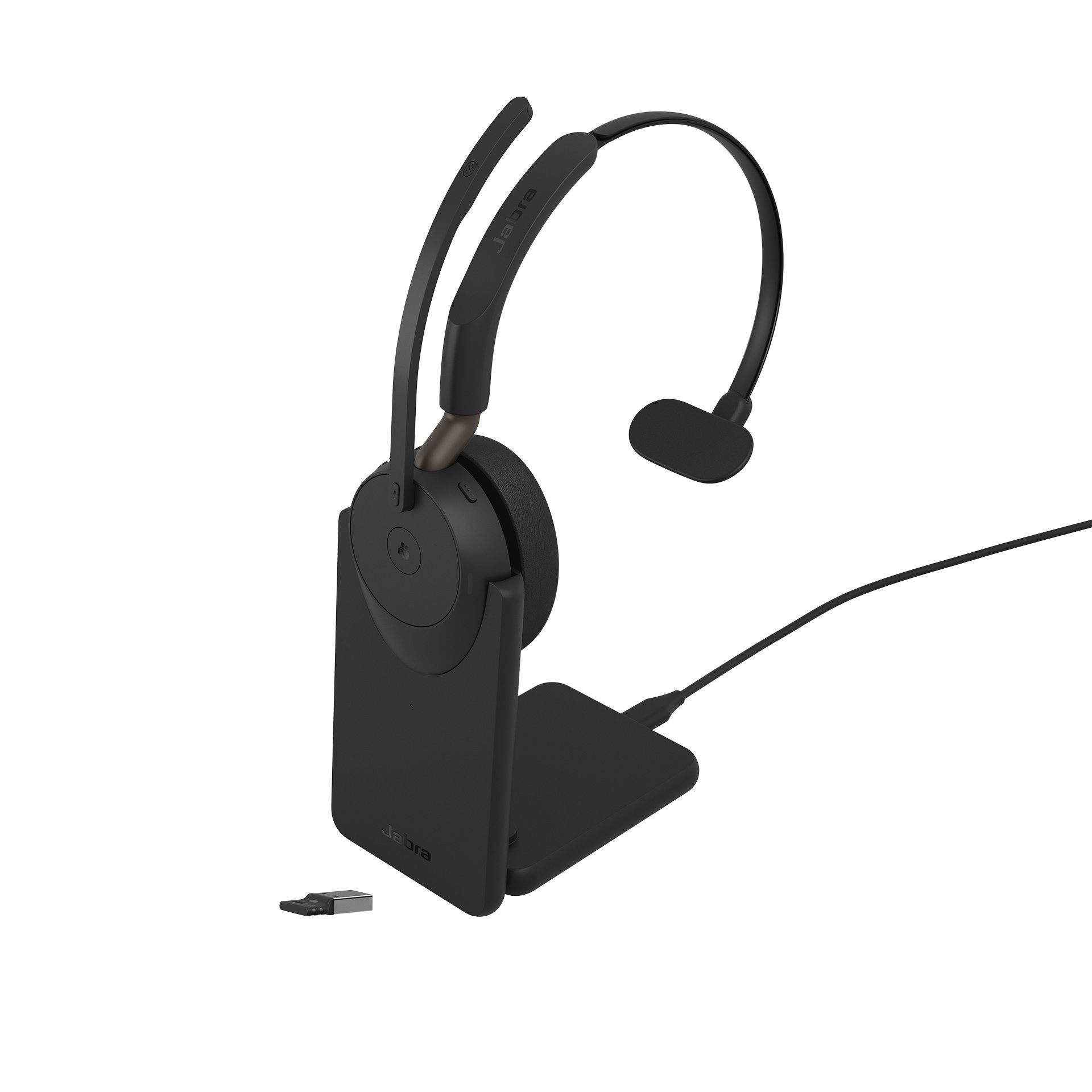 Jabra Evolve3 65 MS Teams Mono Bluetooth headset met USB-A Bluetooth dongle en oplader