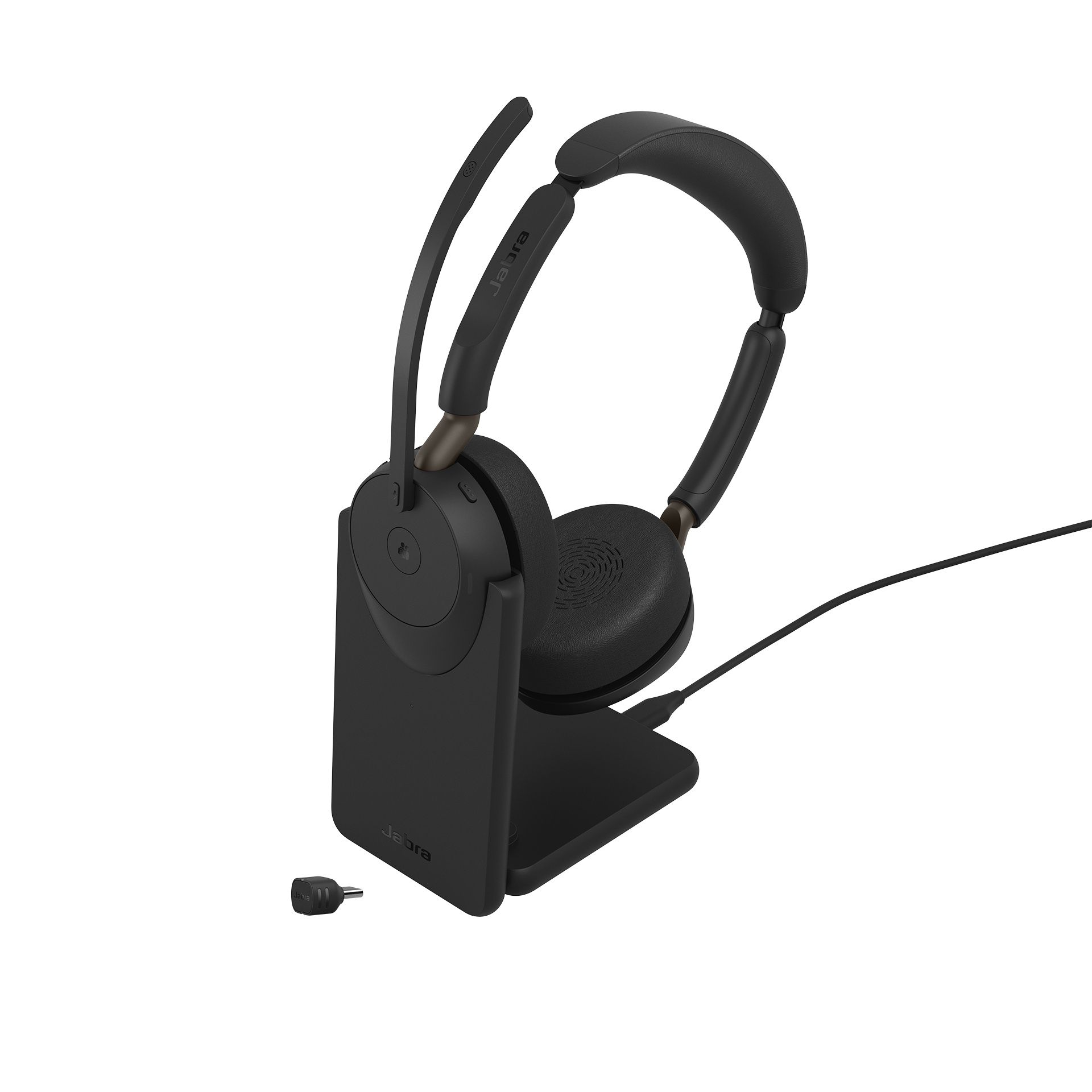 Jabra Evolve3 65 MS Teams stereo Bluetooth headset met USB-C Bluetooth dongle en oplader
