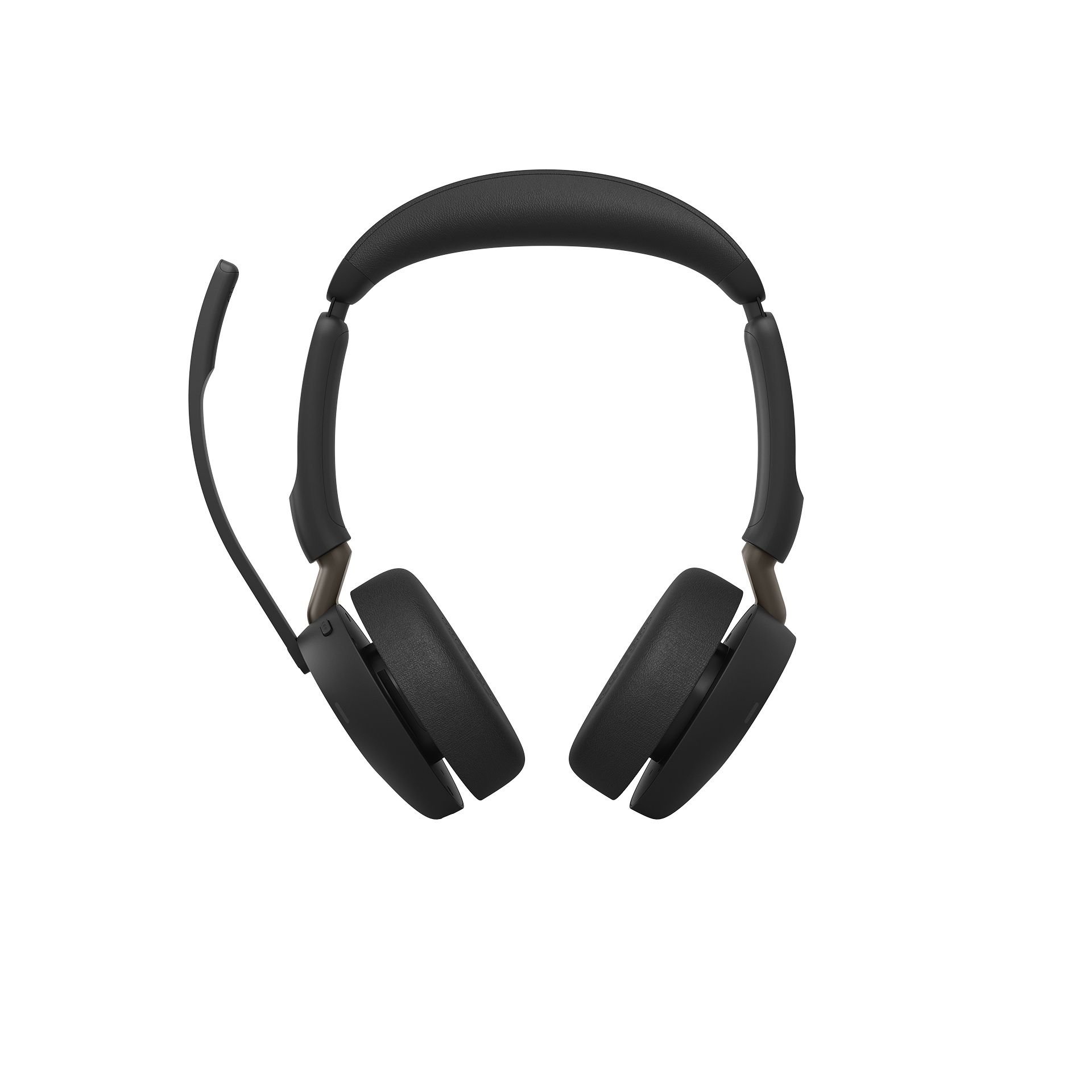Jabra Evolve3 65 UC stereo Bluetooth headset voorkant met de microfoonarm omhoog