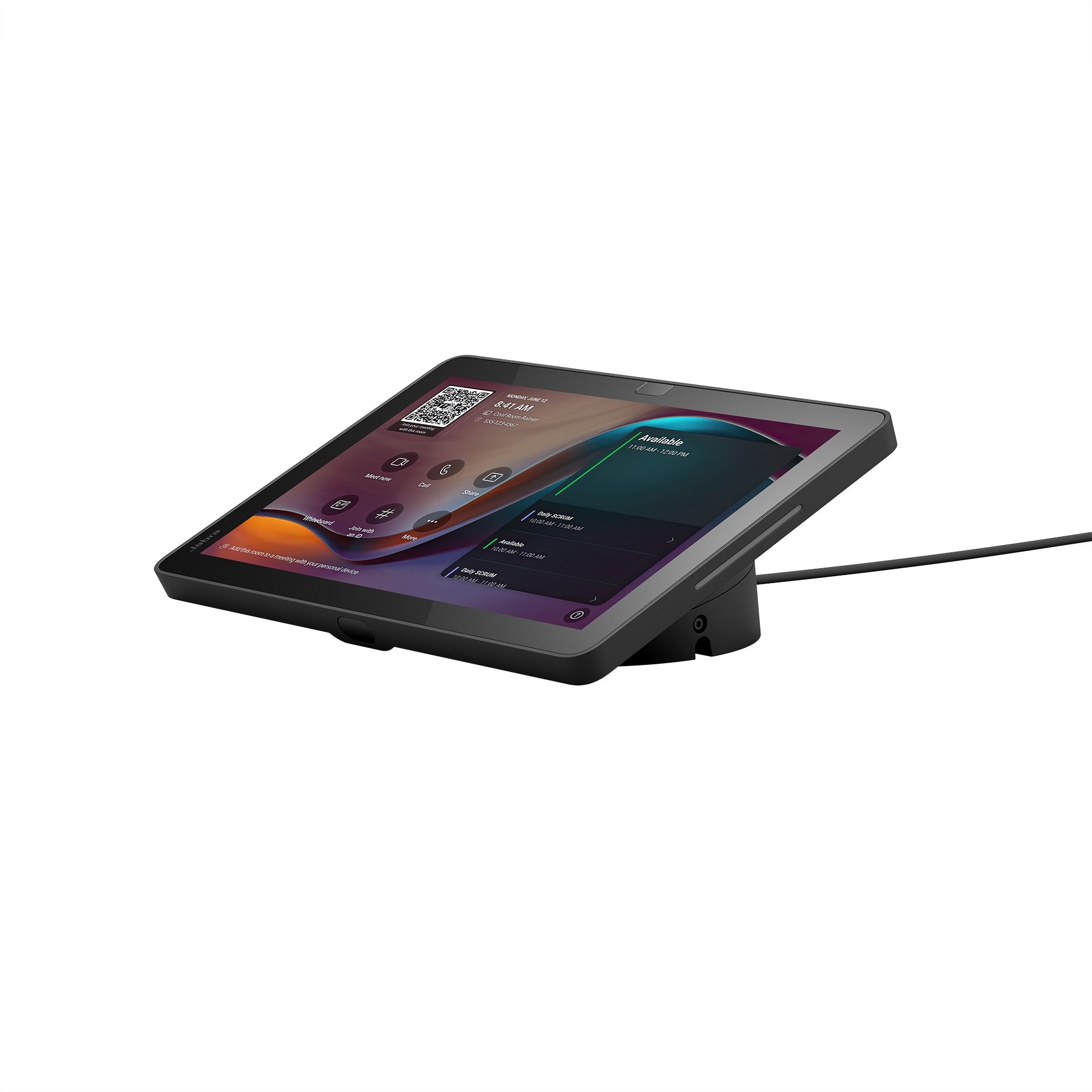 De Jabra Control IP touchscreen controller voor Microsoft Teams Room vergaderingen schuin