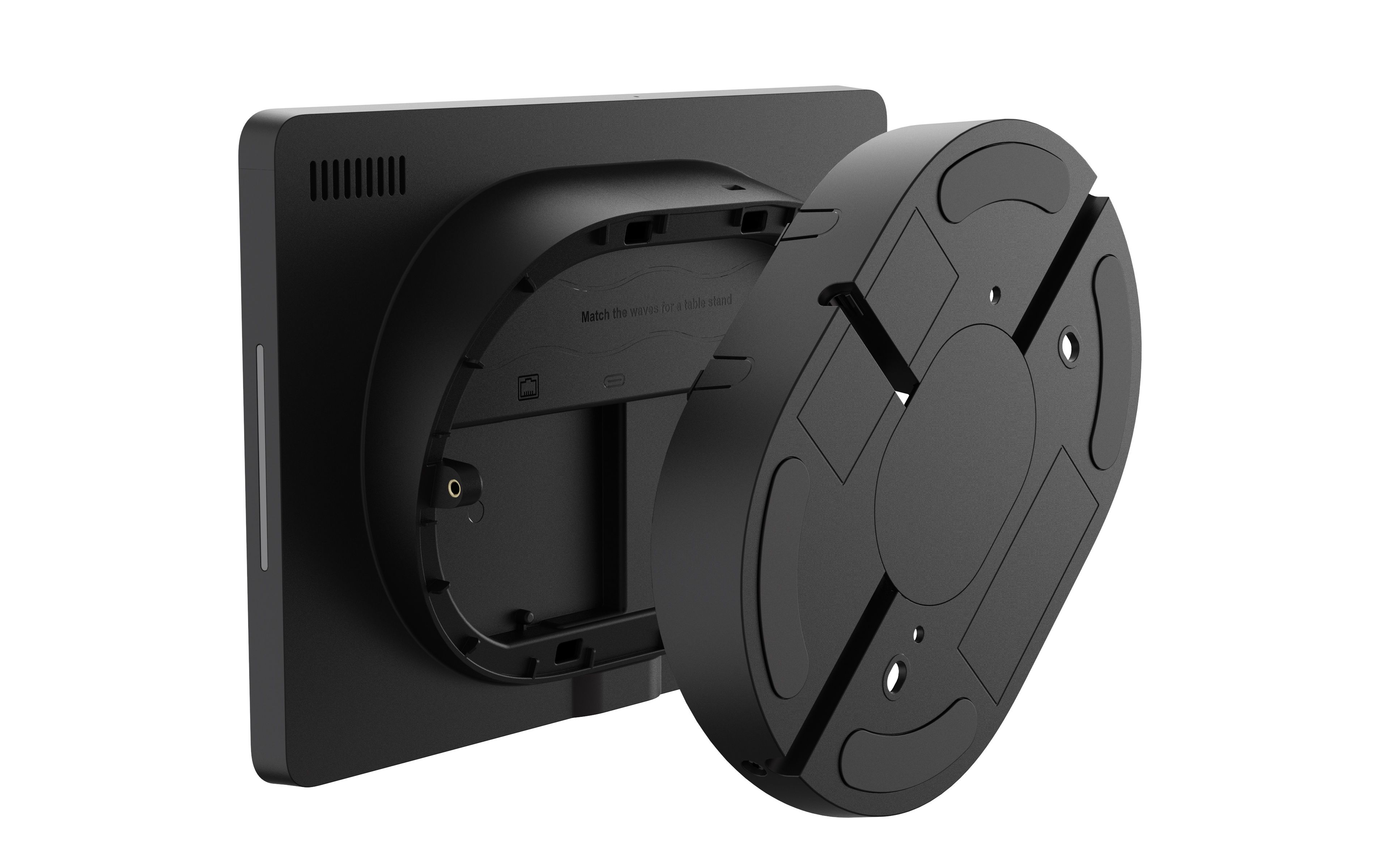 Achterkant met montagebeugel van de Jabra Control IP touchscreen controller