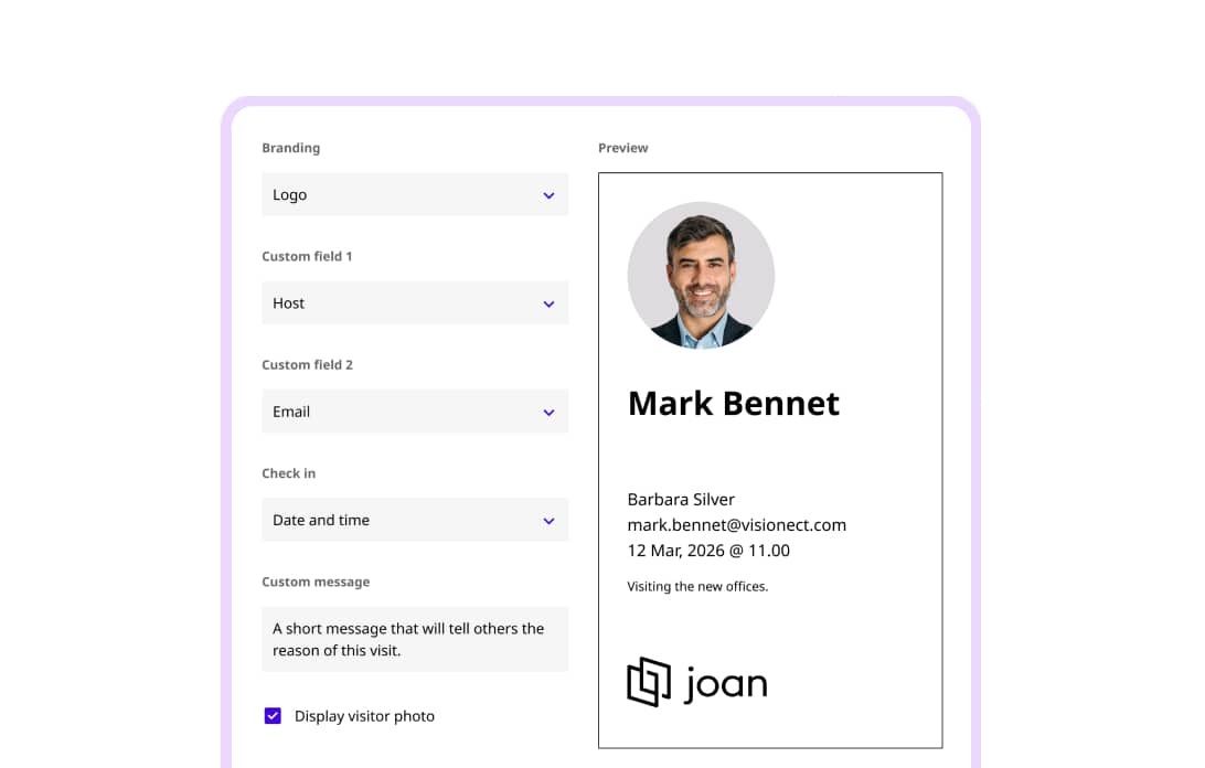 Instellen van de Joan ePaper Badge duurzame en herbruikbare naamkaart voor bezoekers