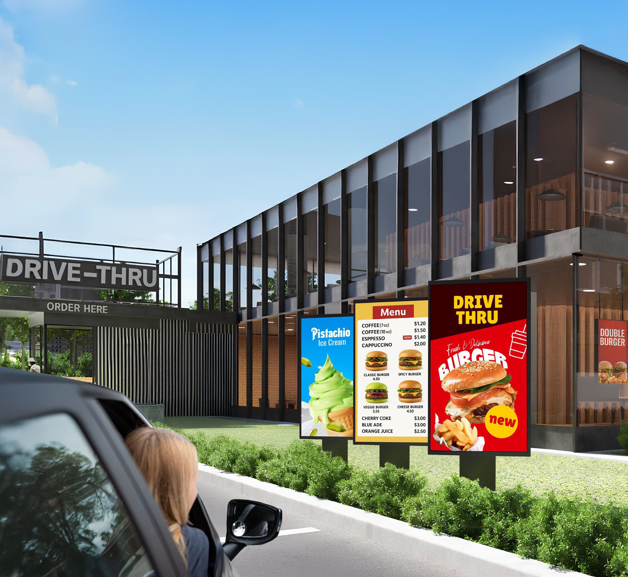 Meerdere LG 49XE4P-B high brightness 4000 nits outdoor led display zijn in gebruik voor 24/7 digital signage