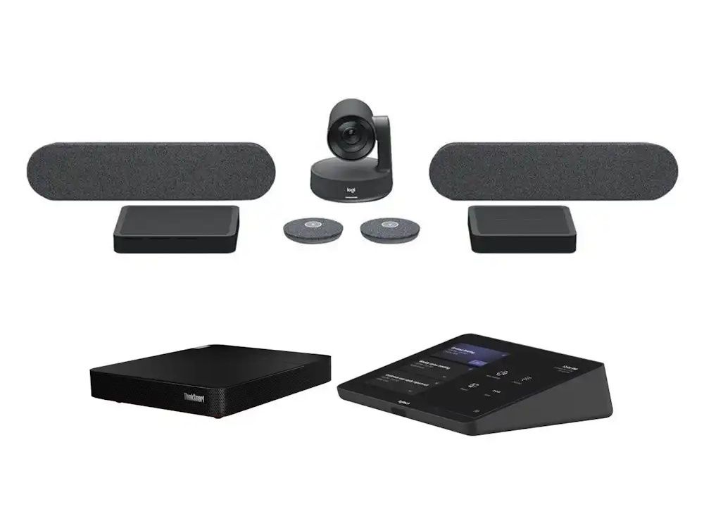Complete Logitech Microsoft Teams Rooms Oplossing voor Grote Ruimtes met Logitech Rally Plus kit en Logitech Tap en Lenovo ThinkSmart Core mini-pc