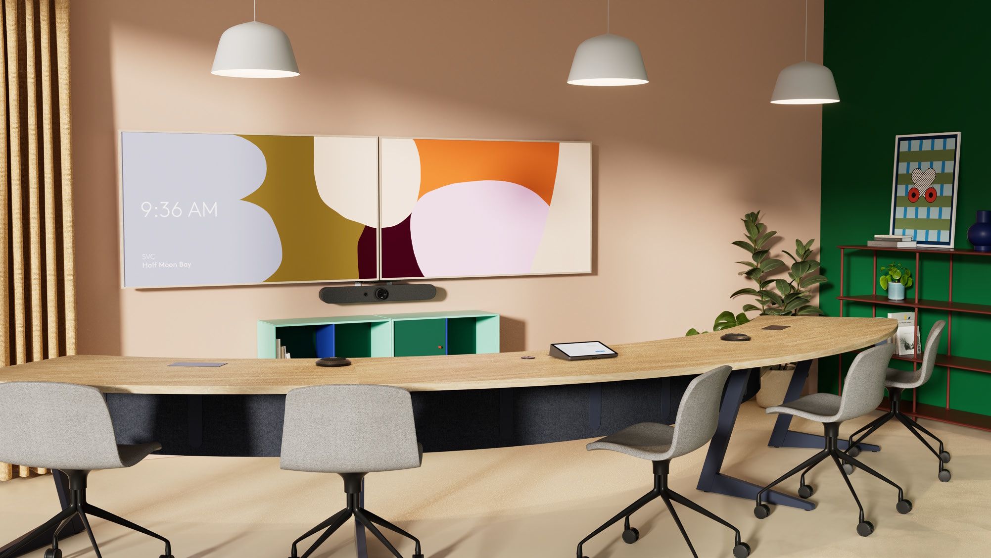 De Logitech Microsoft Teams Rooms Oplossing voor Kleine Ruimtes in gebruik in een vergaderruimte