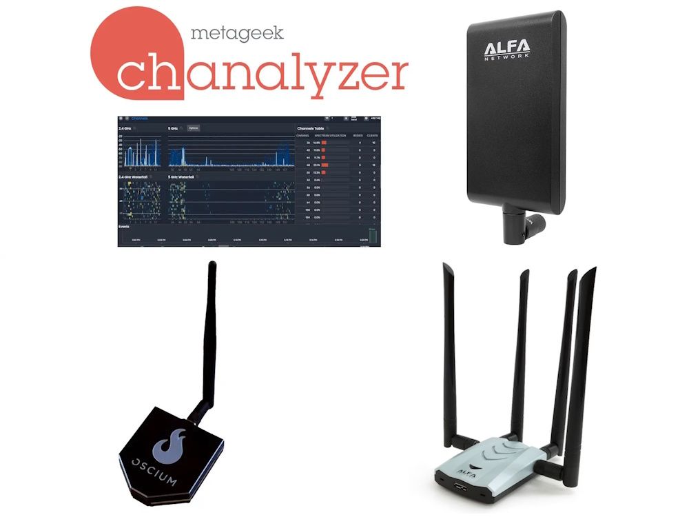 Complete MetaGeek Oscium Spectrum bundel met WiFi USB adapter voor professionele WiFi spectrumanalyse