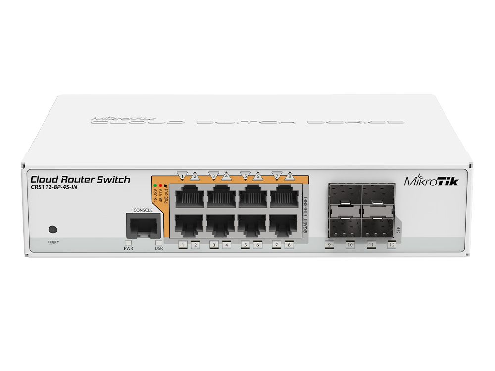 MikroTik CRS112-8P-4S-IN | 8x PoE switch + 4x SFP