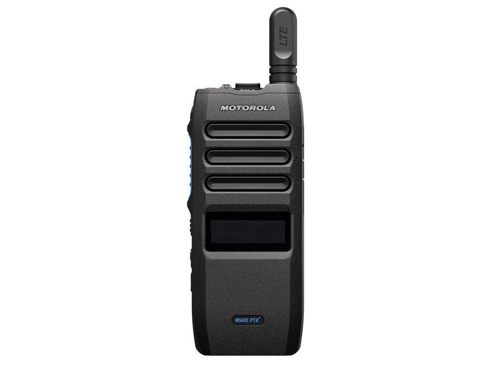 Voorkant van de Motorola TLK110 Wave PTX 4G LTE portofoon