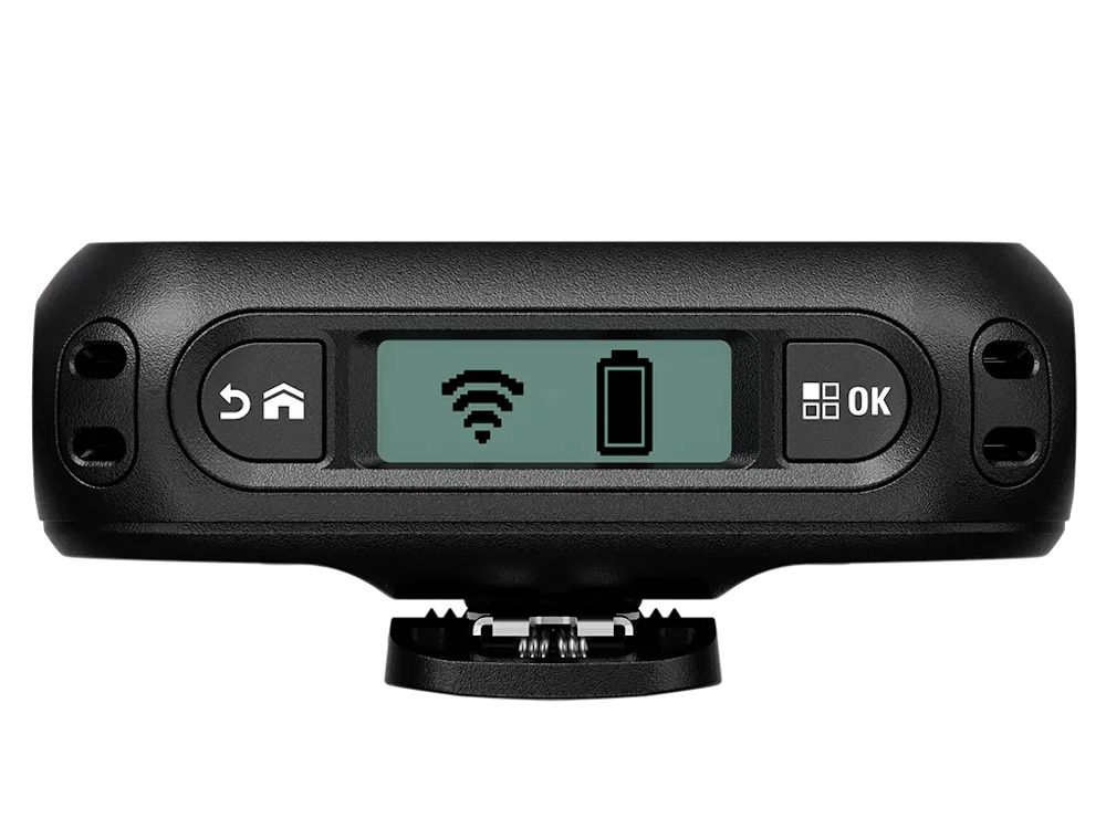 Bovenkant van de Motorola V200 Bodycam met display met batterijstatus en verbinding