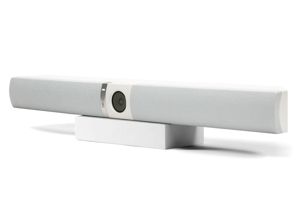 De Owl Labs Owl Bar alles-in-één 4K videobar wit met microfoon en speaker voor hybride vergaderingen