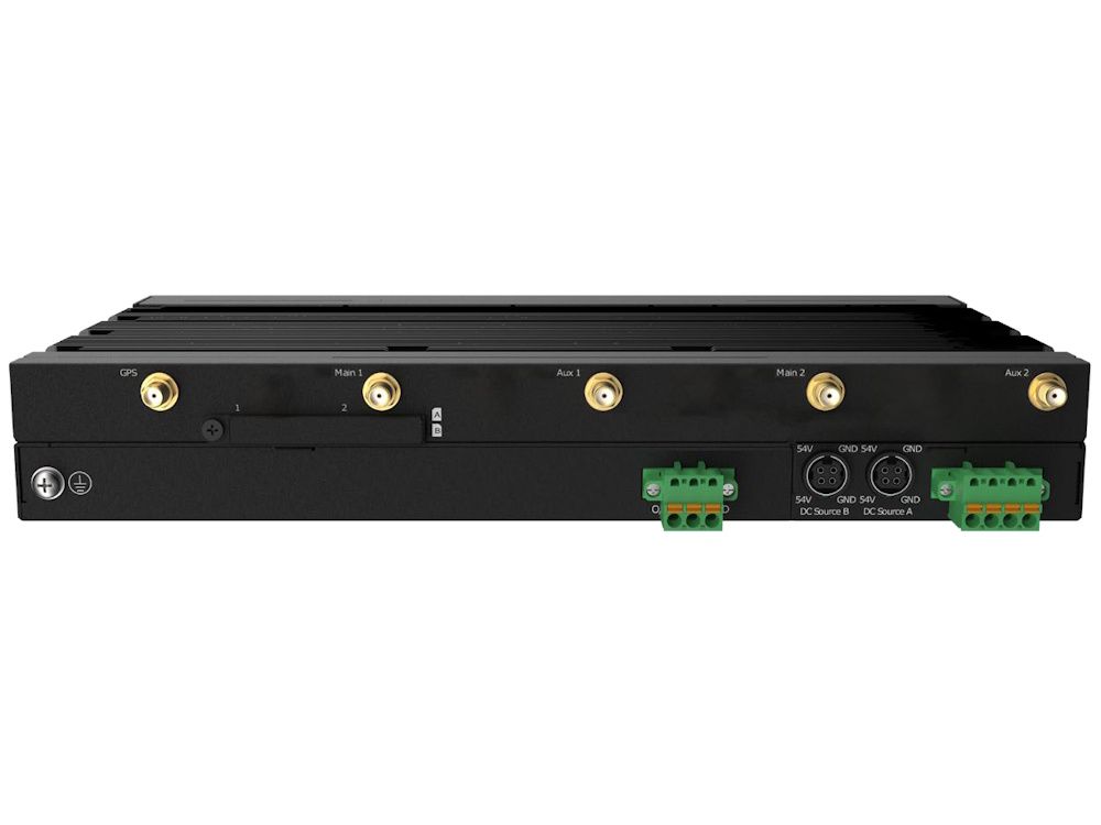 Achterkant van de Peplink MAX HD2 MBX 4G+ dual cat-12 modem router