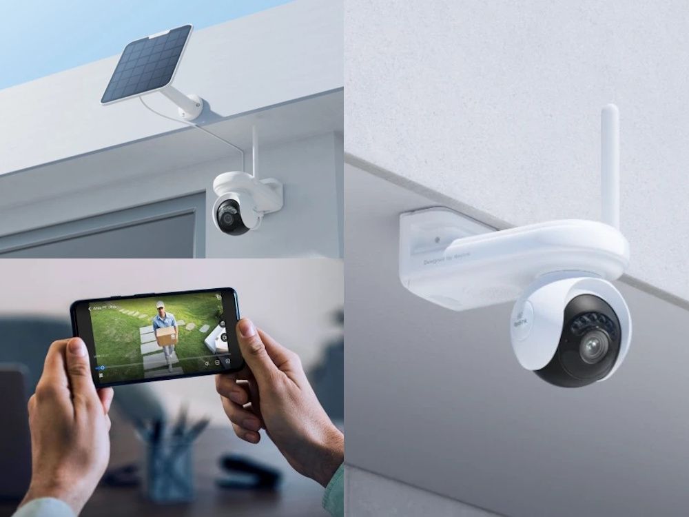 De draadloze Reolink B660-W 4K PT WiFi accu camera voor buiten in gebruik met of zonder zonnepaneel en met videobeelden bekijken in de Reolink app