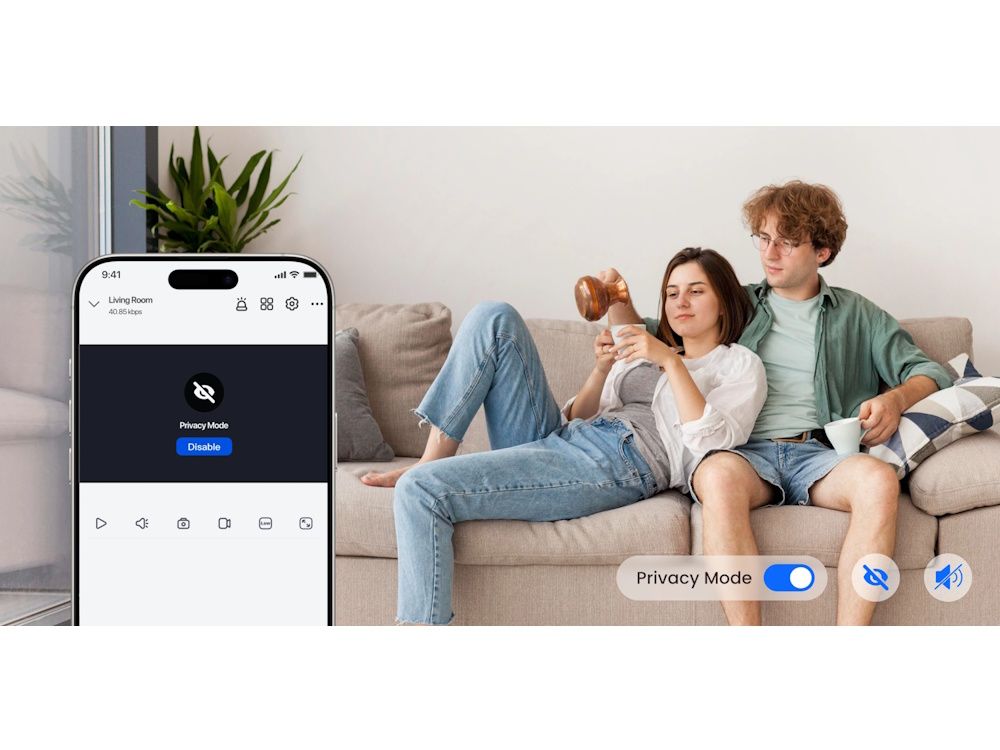 Privacy mode van de Reolink E331 indoor 5MP PT WiFi 6 bewakingscamera