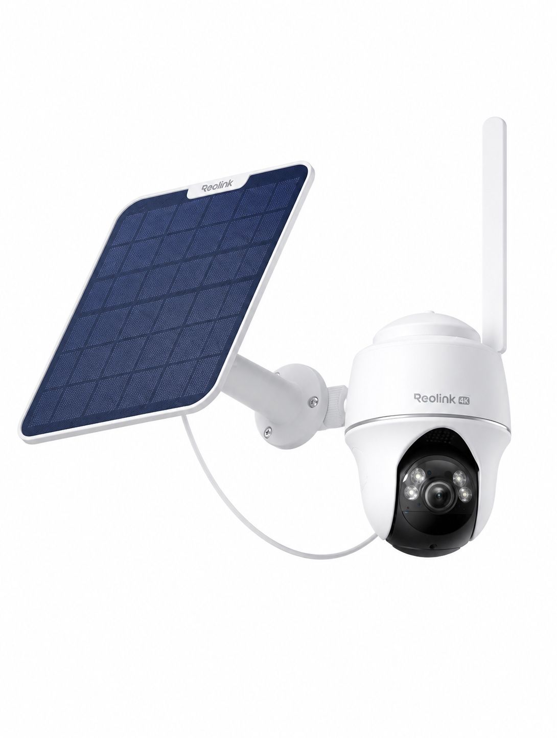 Reolink Go G440 4G outdoor 4K pan-tilt camera met accu en zonnepaneel met witte behuizing