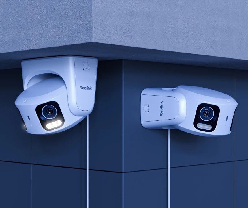 Muurmontage en plafondmontage van de Reolink RP-PCT16MD-W dual-lens 16MP PoE camera met 180° panoramisch zicht