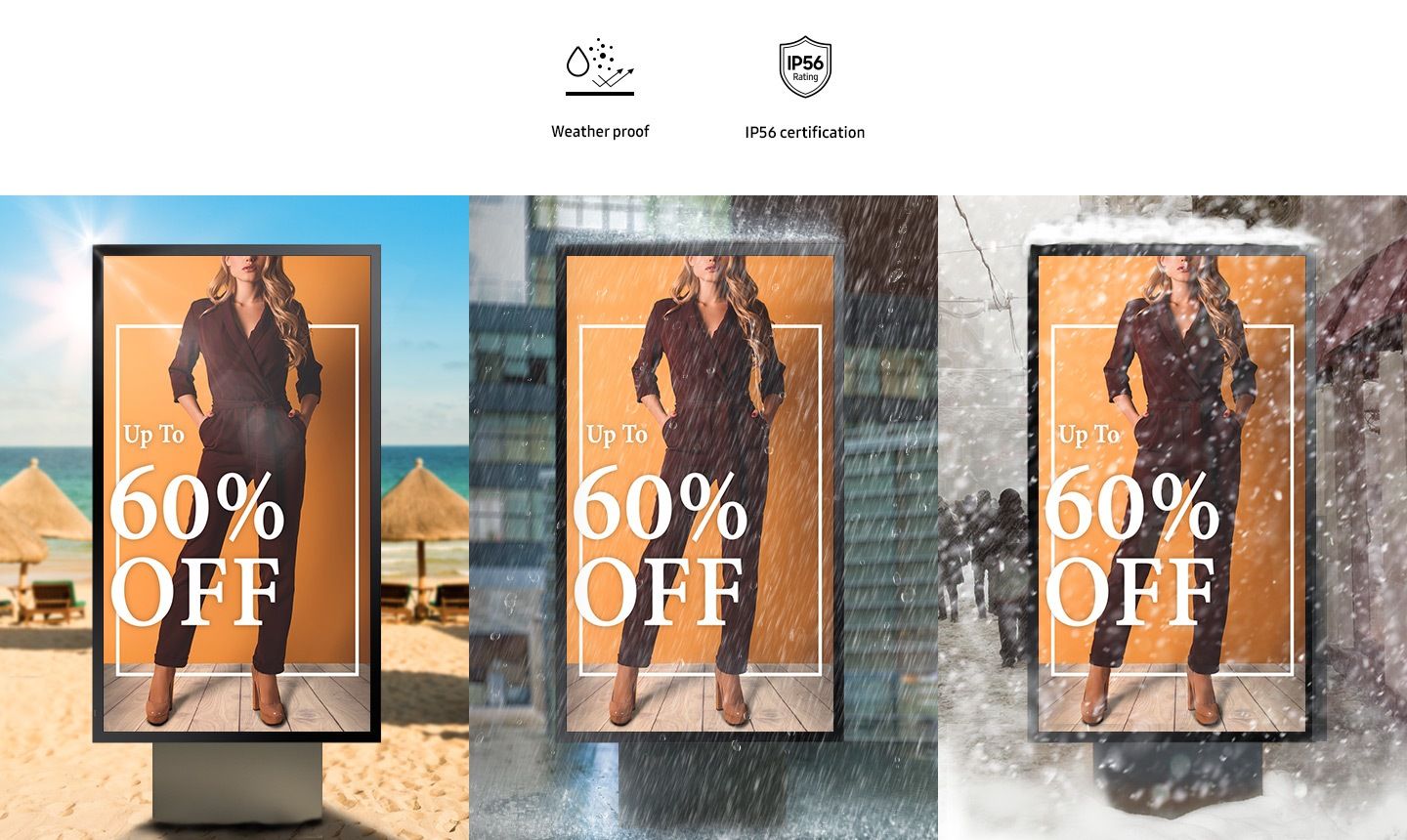 Weerbestendig Samsung OH55A-S 55" Outdoor Full HD High Brightness Display voor digital signage