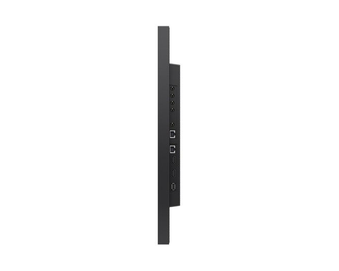 Zijkant van het Samsung OM32DX 32 inch full HD high brightness display met aansluitingen