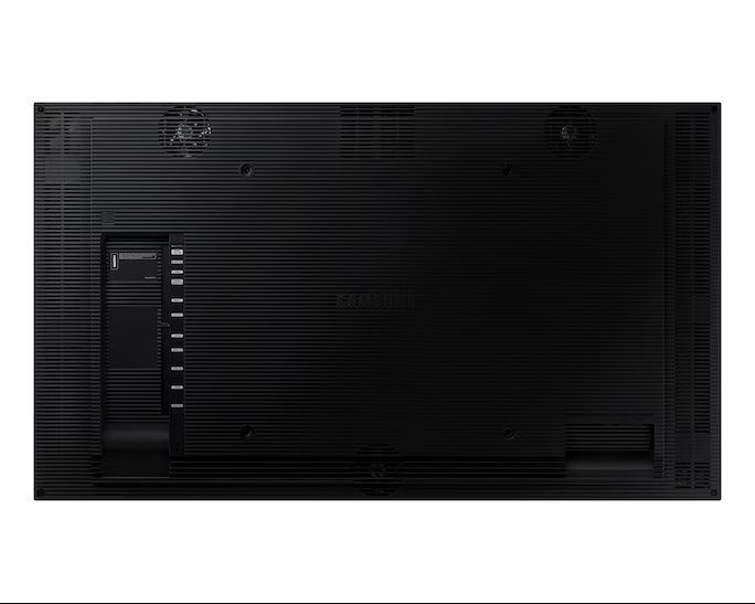 Achterkant van het Samsung OM55N-S Full HD High Brightness Etalage Scherm in landschapsmodus