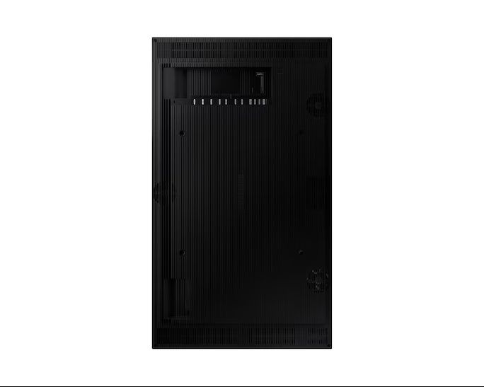 Achterkant van het Samsung OM55N-S Full HD High Brightness Etalage Scherm in portretmodus