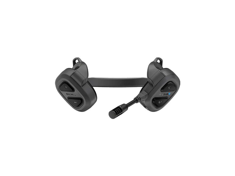 Voorkant van de Sena NAUTITALK BOSUN Mesh Intercom headset voor zeilers met nekband en hoofdband strap