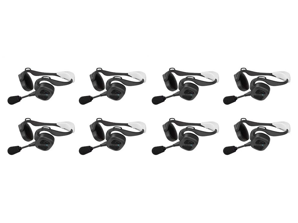 Acht Sena NAUTITALK BOSUN Mesh Intercom headsets voor zeilers met microfoon en markeerboei