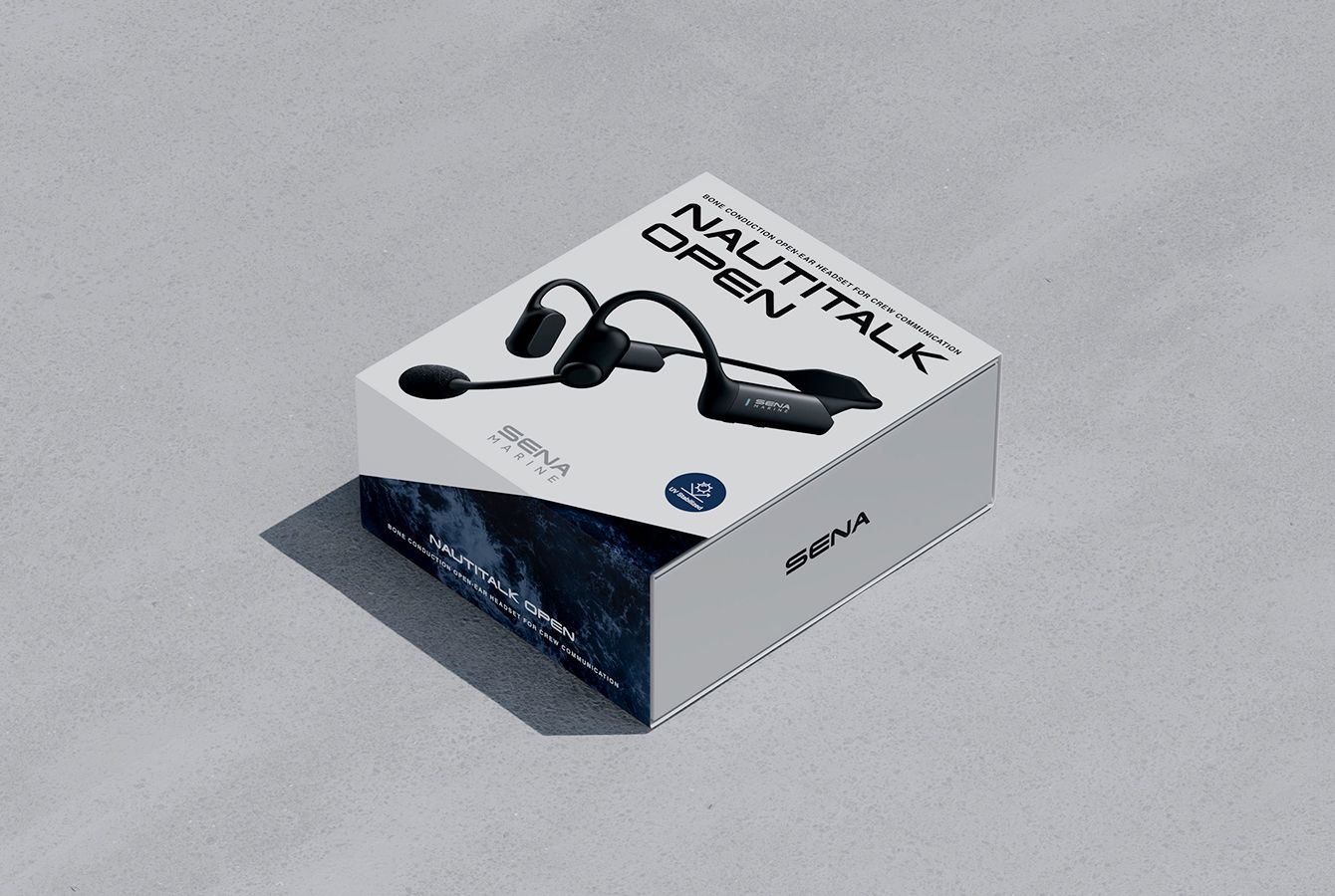 Sena Nautitalk Open Bone Conduction Marine Headset in de verpakking