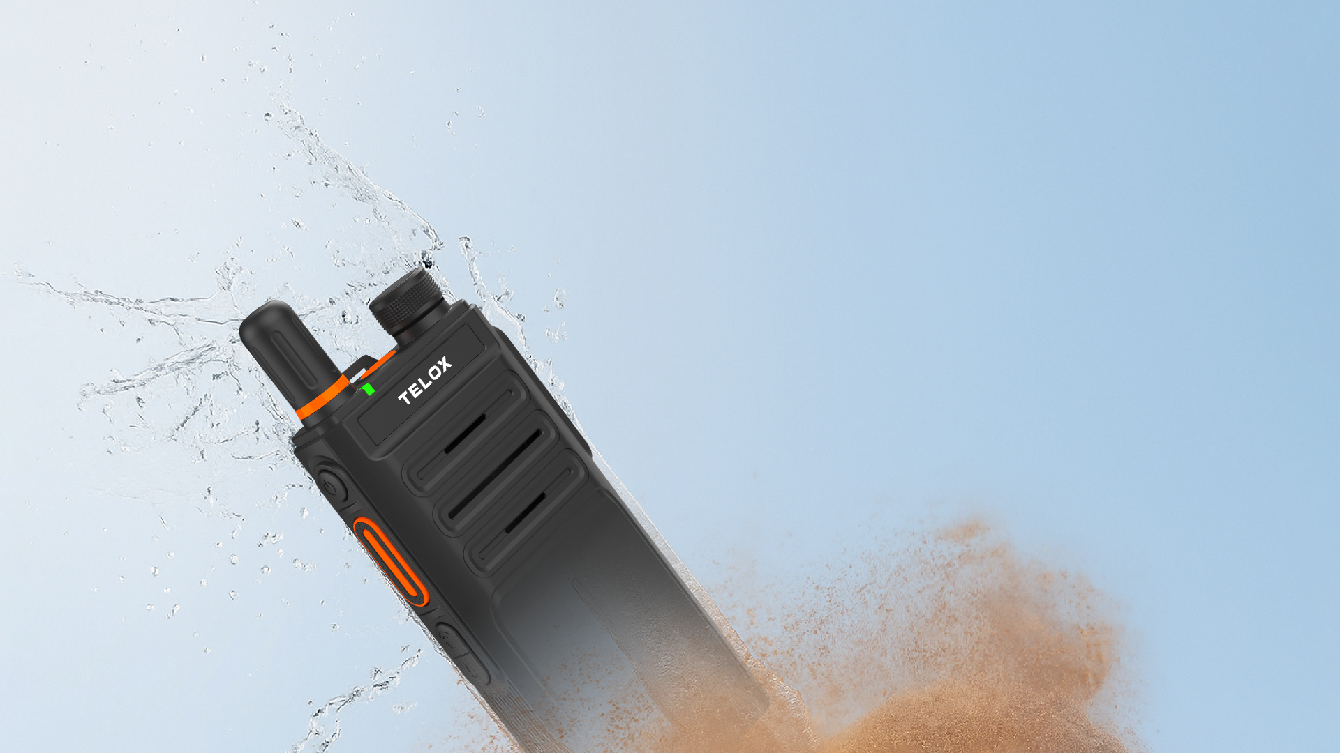 De Telox TE310 4G LTE portofoon is stof- en waterbestendig IP68