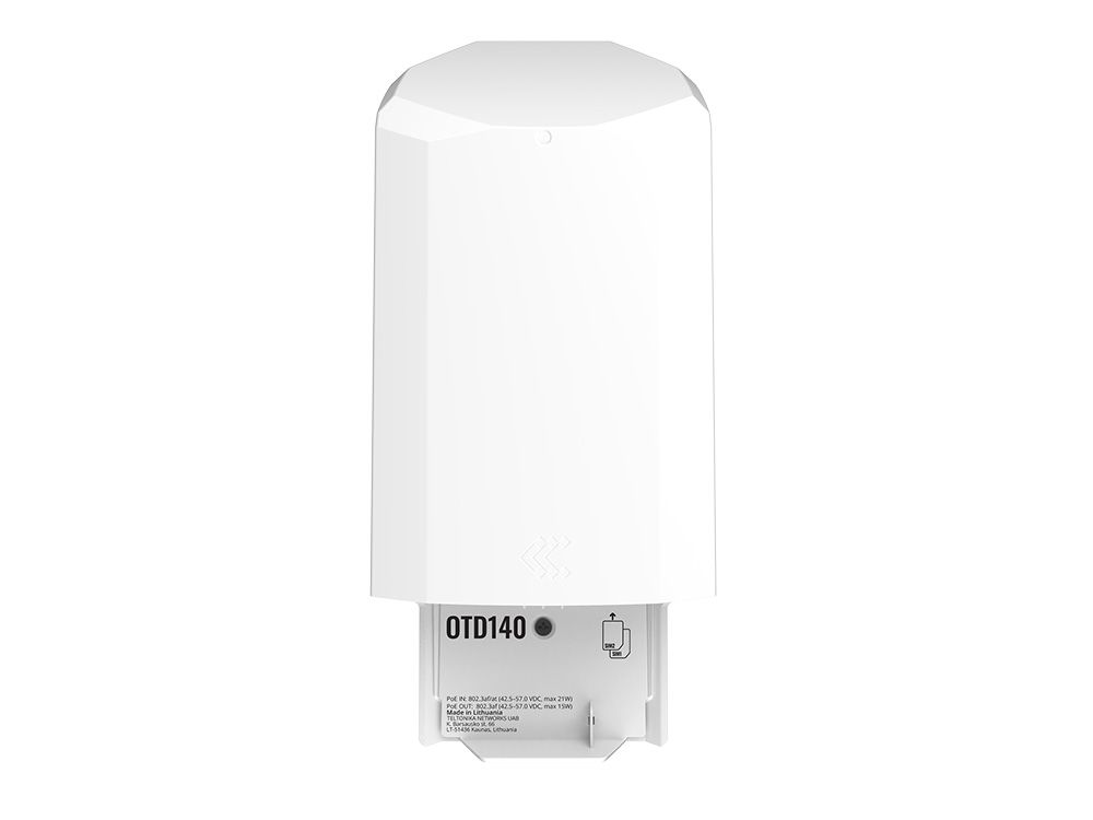 Voorkant van de Teltonika OTD140 outdoor 4G LTE router met simkaartsloten