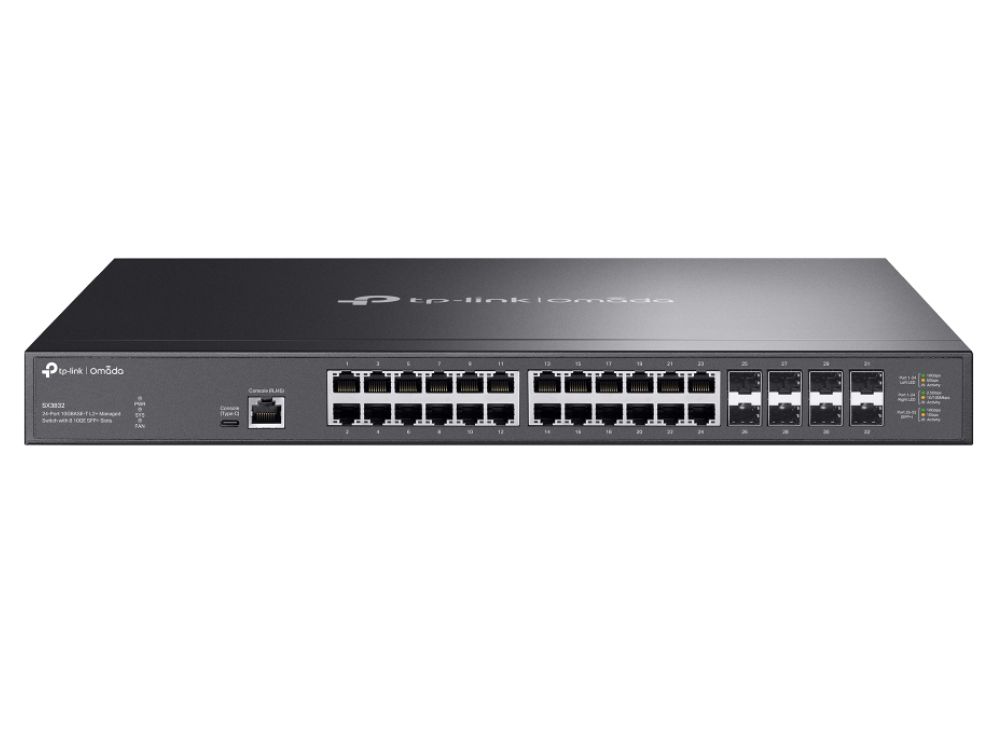 TP-Link Omada SDN SX3832 productfoto 24 poorts switch ethernetpoorten