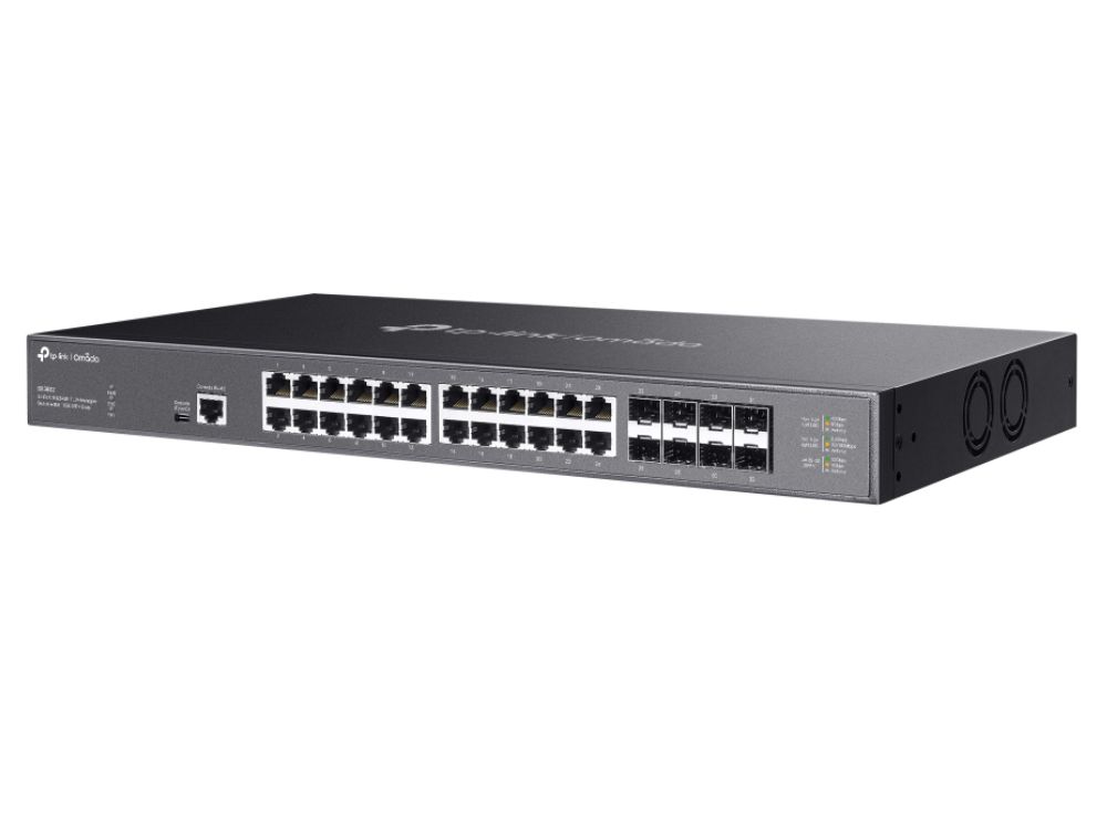 TP-Link Omada SDN SX3832 productfoto zijkant met poorten