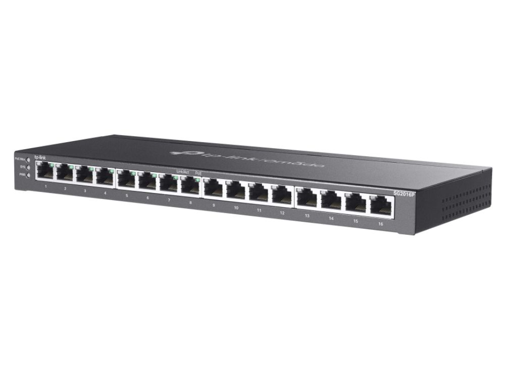 TP-Link Omada TL-SG2016P 16-Poorts Gigabit PoE+ Managed Switch zijkant