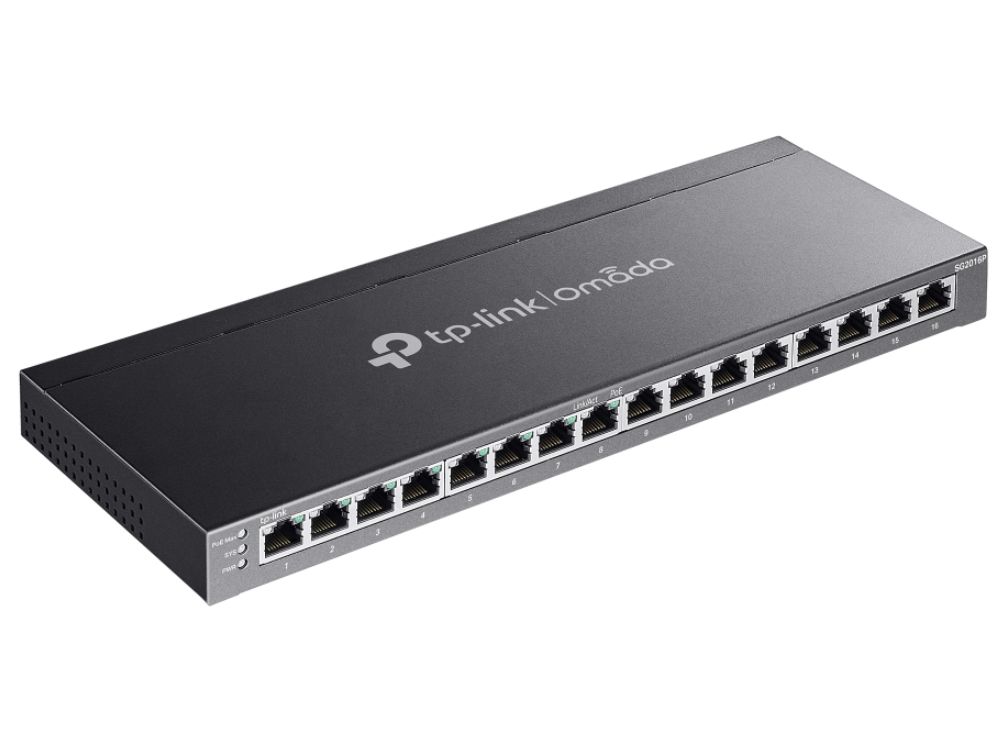 TP-Link Omada TL-SG2016P 16-Poorts Gigabit PoE+ Managed Switch bovenkant