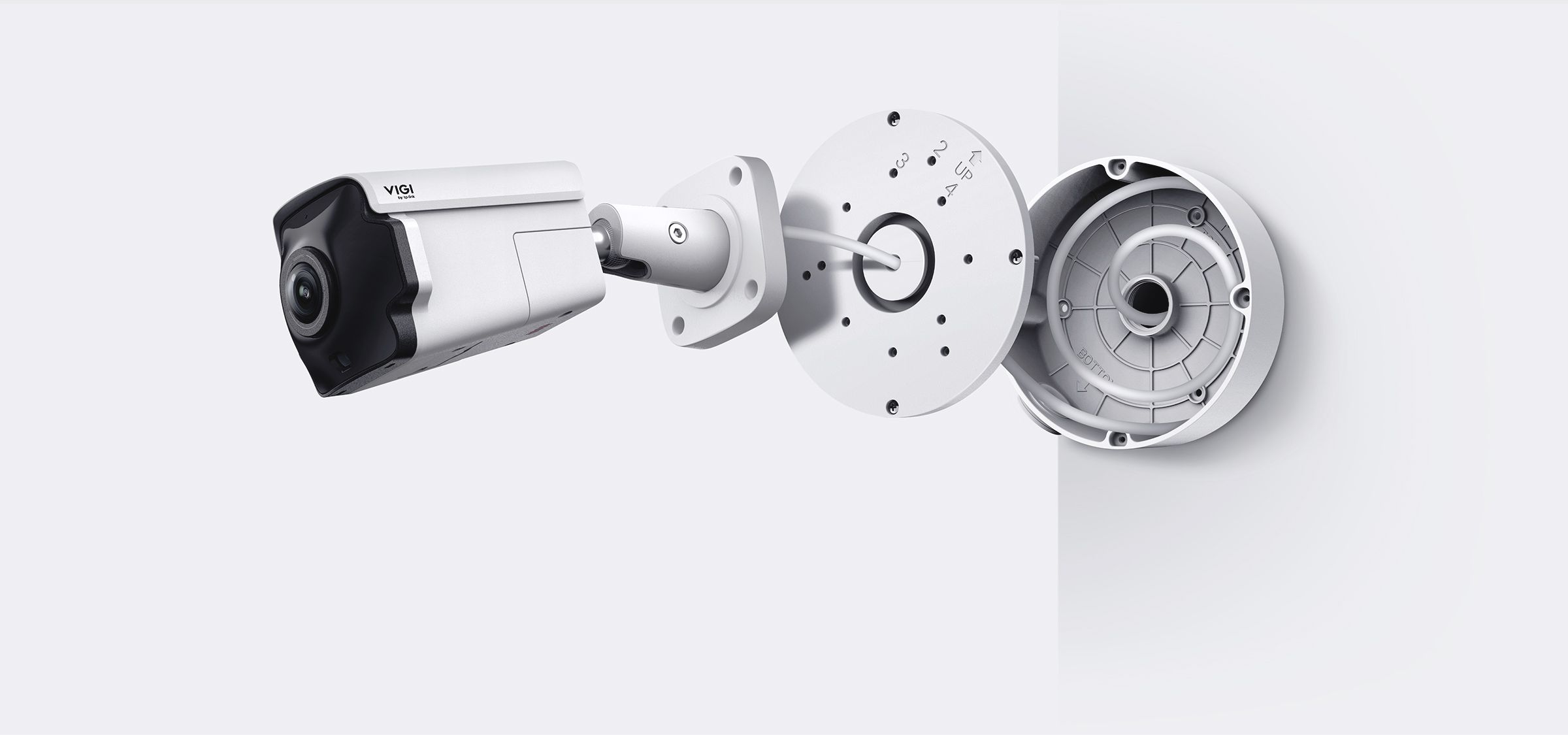 De TP-Link VIGI VJB-305 Camera Junction Box wordt gebruikt voor de installatie van een ViGI bullet camera