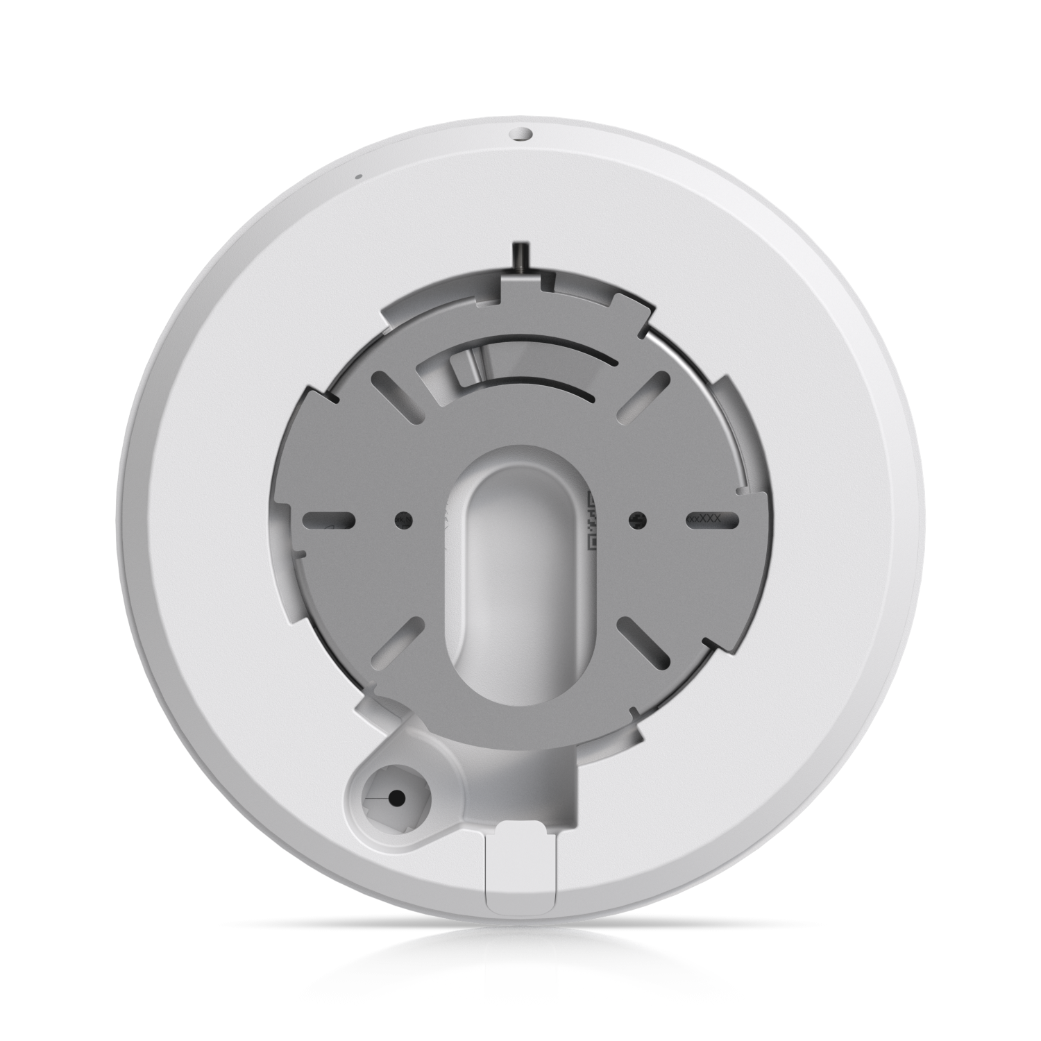 Montageplaat aan de onderkant van de Ubiquiti UniFi G6 Edge Dome (UVC-G6-Edge-Dome) outdoor 4K AI camera voor camerabewaking buiten