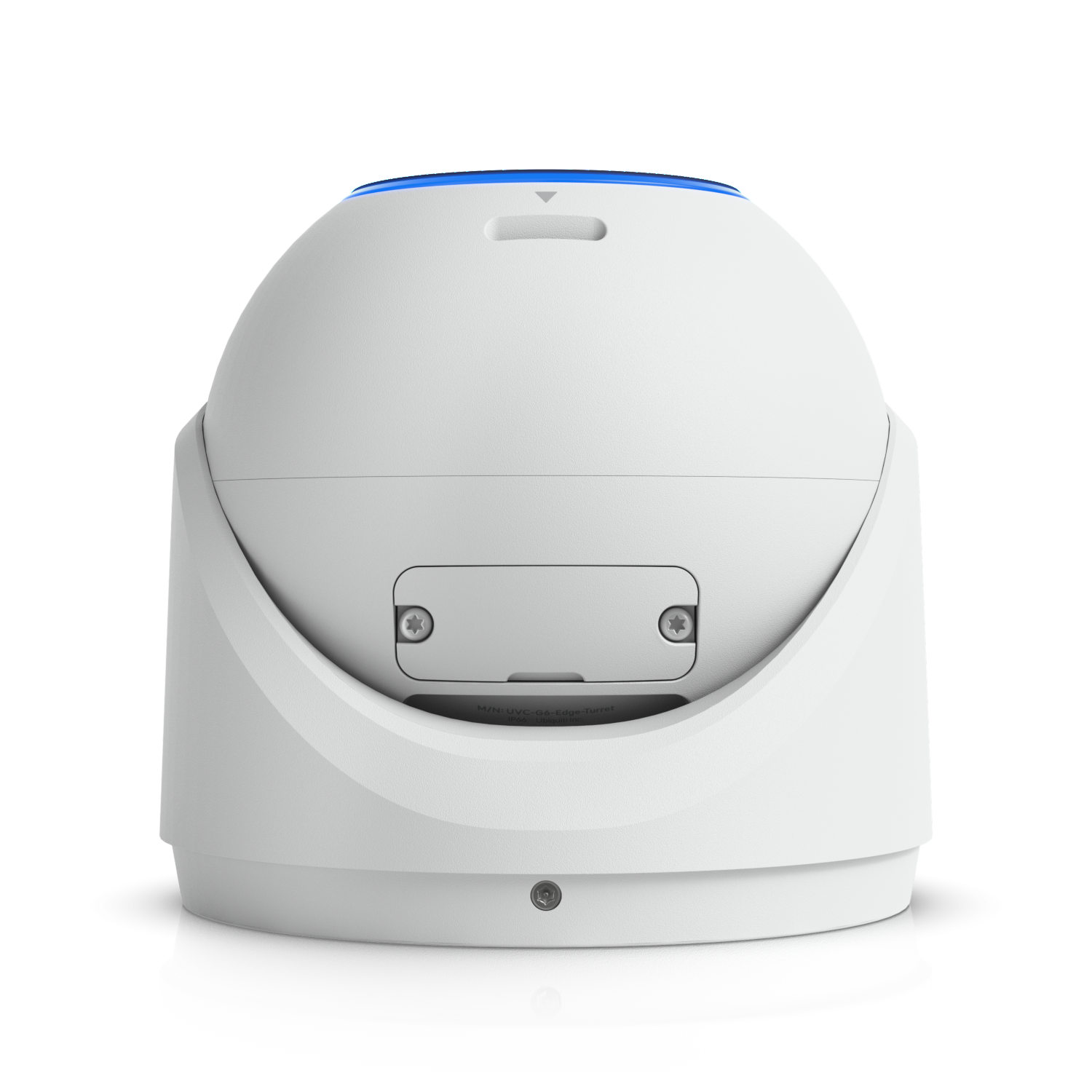 Achterzijde met klepje van de Ubiquiti UniFi G6 Edge Turret (UVC-G6-Edge-Turret) outdoor 4K AI camera voor camerabewaking buiten