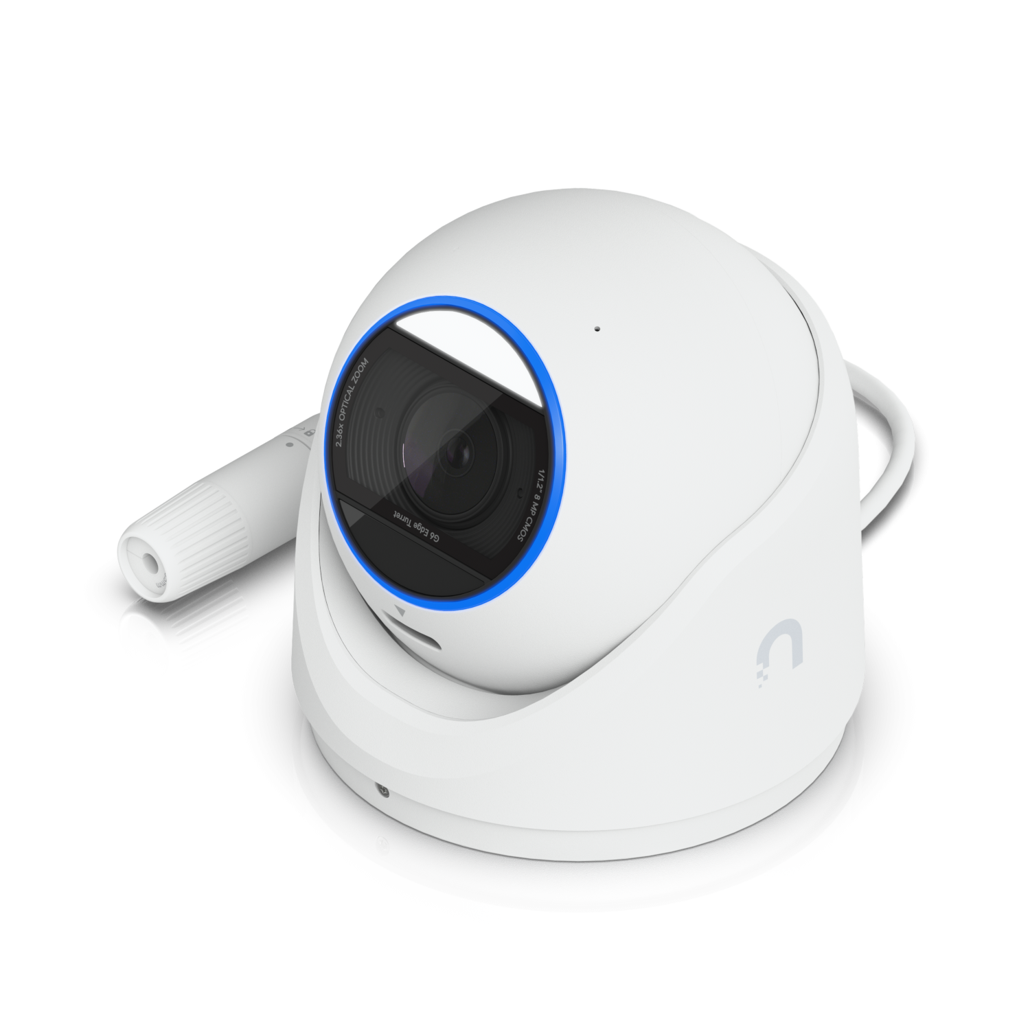 De Ubiquiti UniFi G6 Edge Turret (UVC-G6-Edge-Turret) outdoor 4K AI camera voor camerabewaking buiten met kabel