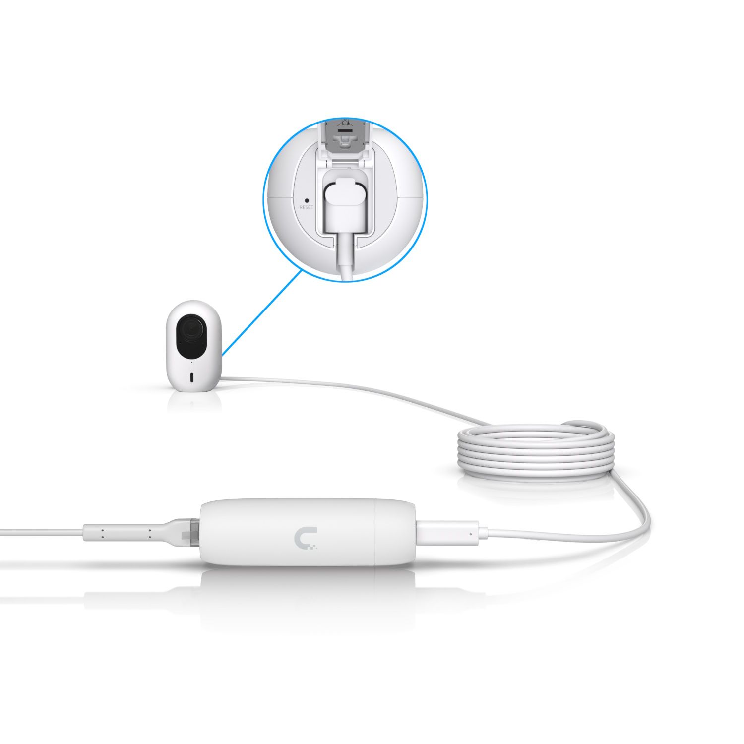 Mogelijke implementatie van de Ubiquiti Instant Camera PoE naar USB-C Kabel (UACC-G4-INS-Cable-USB-4.5M)