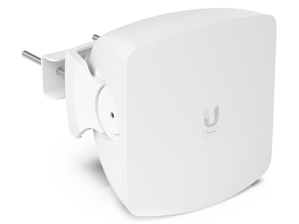 Linker zijkant en voorkant van het Ubiquiti UISP Wave AP 60 GHz PtMP access point