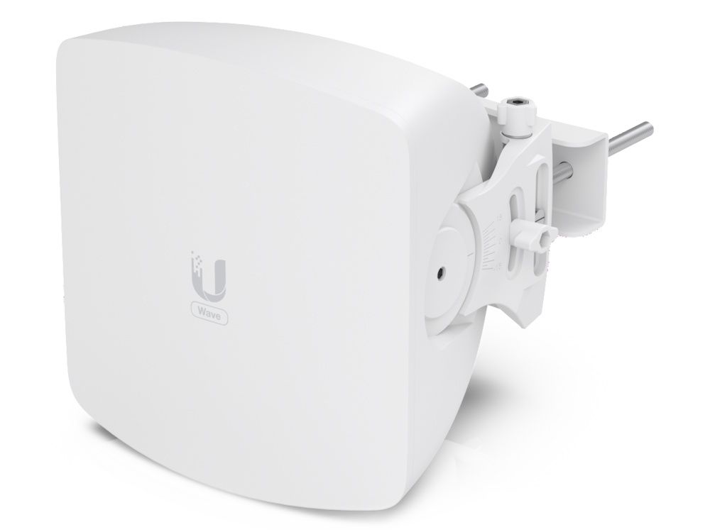 Rechter zijkant en voorkant van het Ubiquiti UISP Wave AP 60 GHz PtMP access point
