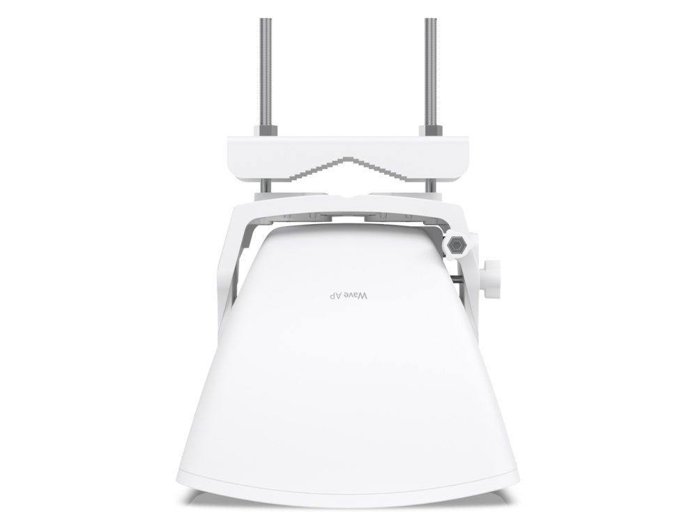 Bovenkant van het Ubiquiti UISP Wave AP 60 GHz PtMP access point met Wave AP logo