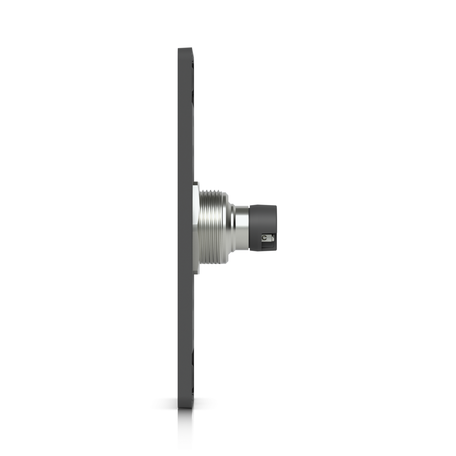Zijkant van de Ubiquiti UniFi Access Button met zwarte frontplaat