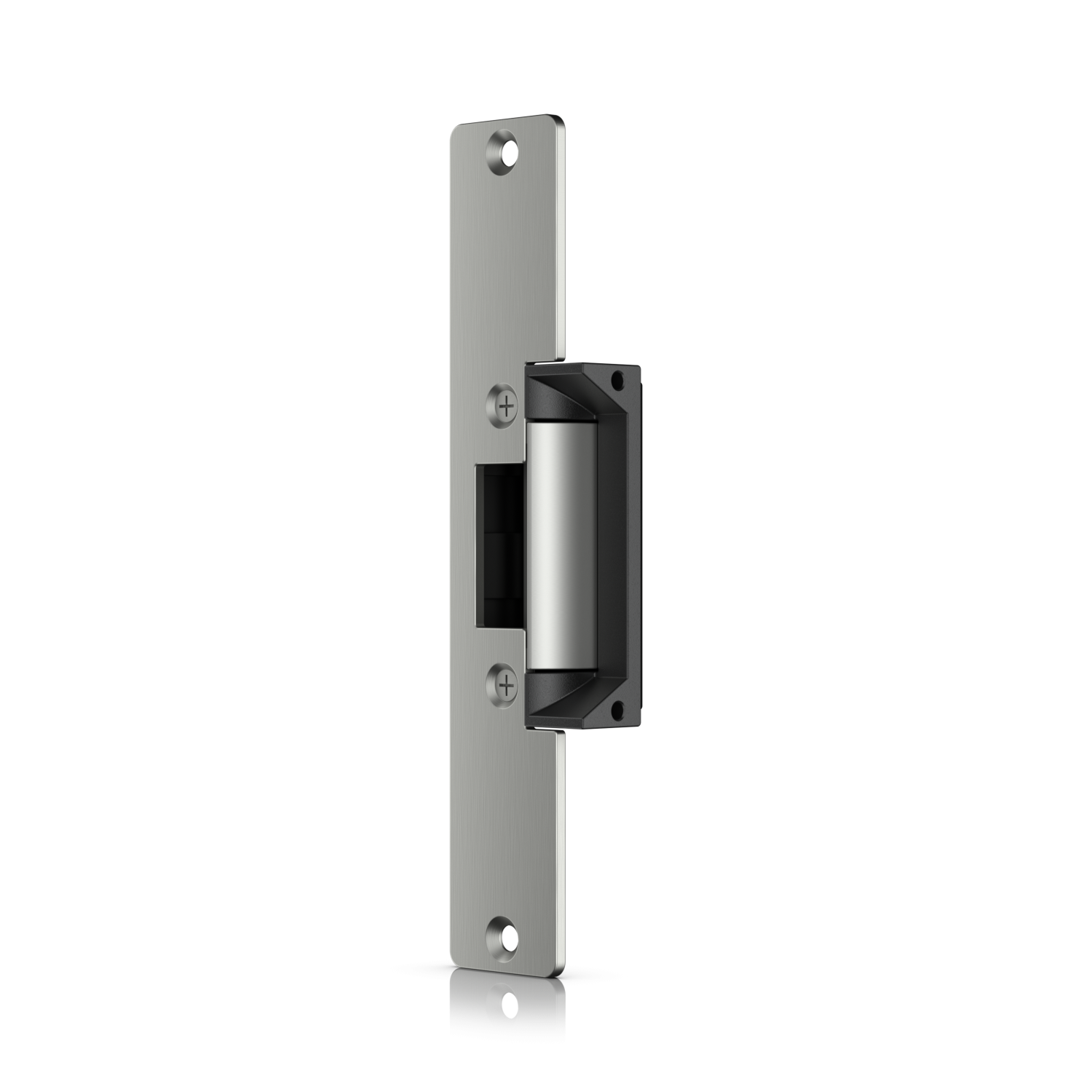 De Ubiquiti UniFi Access Electric Lock schuin van voor met een lange frontplaat