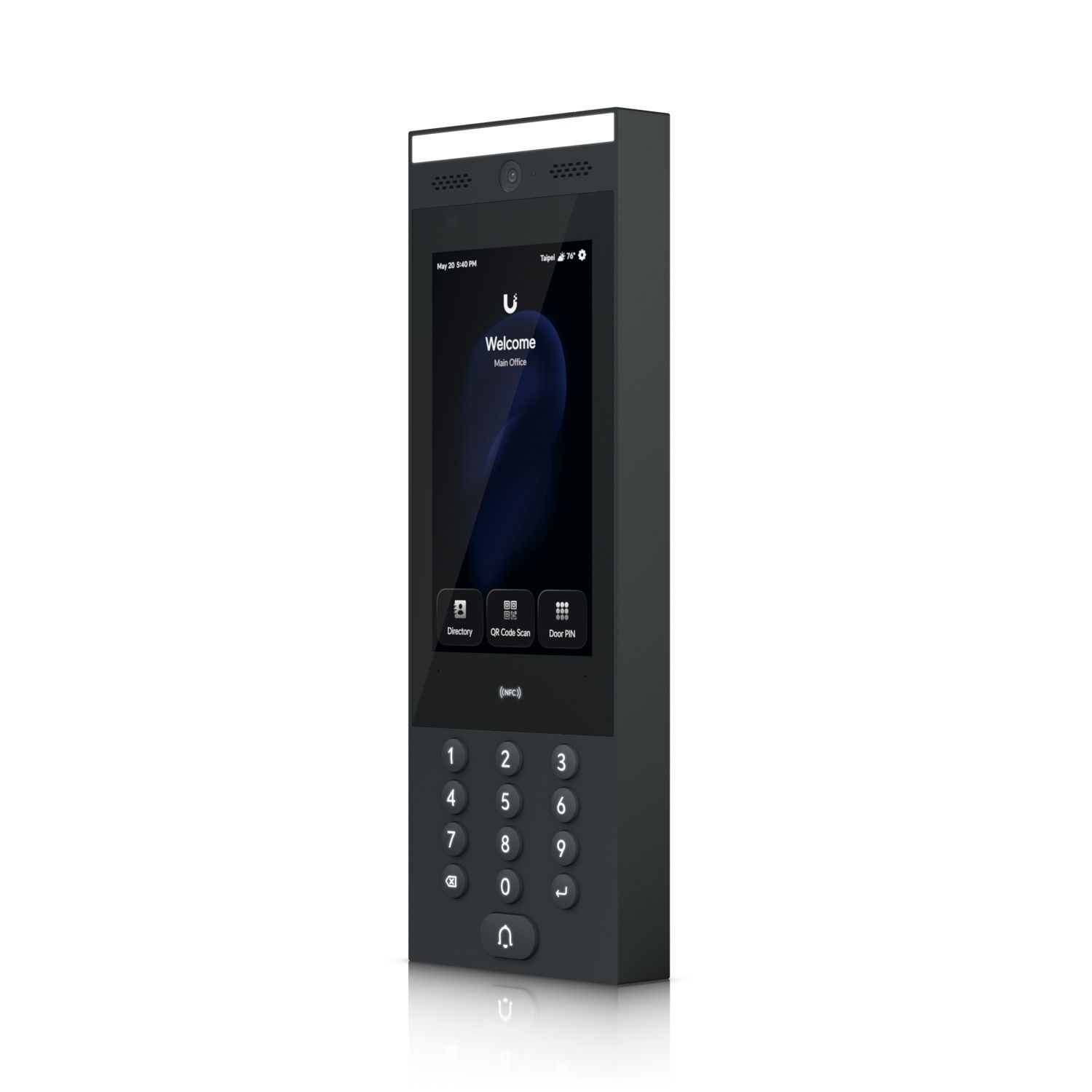 Voorkant en rechter zijkant van de Ubiquiti UniFi Access G3 Intercom